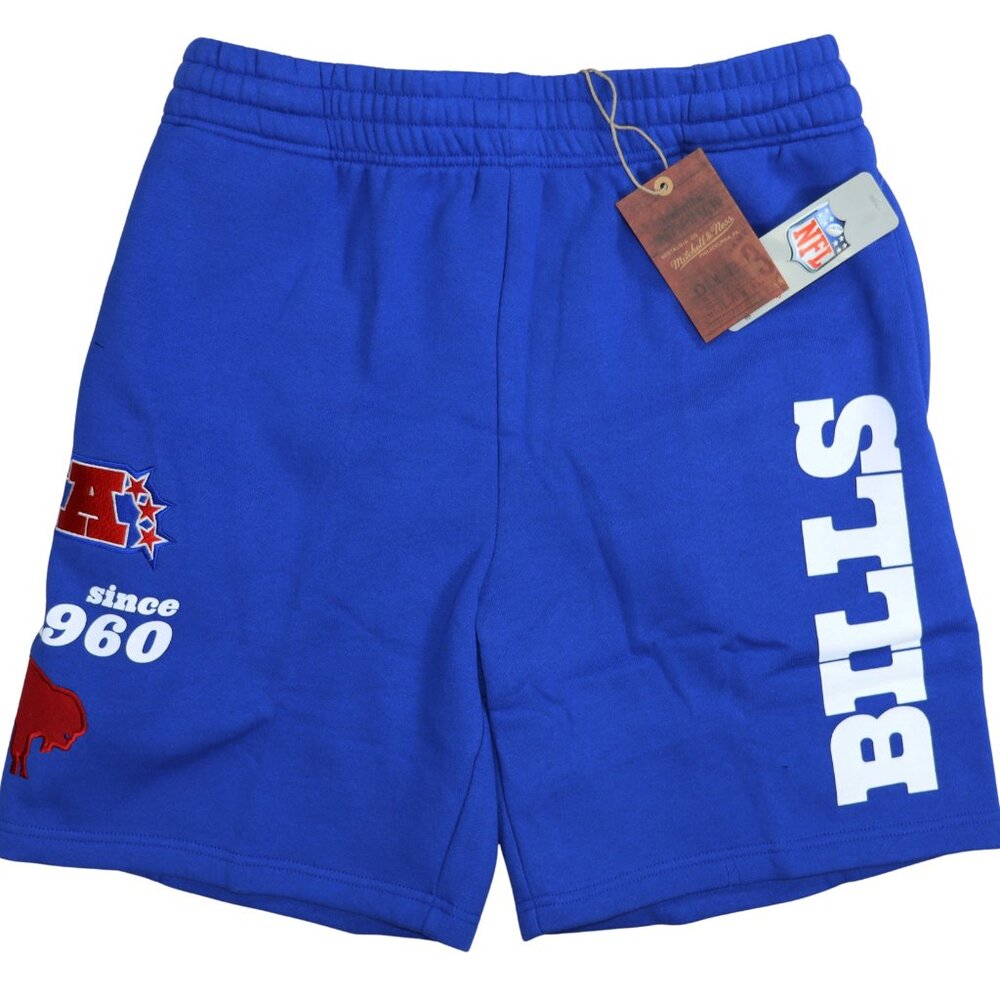 Mitchell & Ness Buffalo Bills NFL Throwbacks Fleece Retro Style Men's Shorts NWT